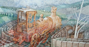 Locomotive_II_2010r._pen_watercolour_paper_50x72cm