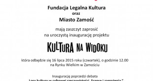 Zaproszenie Inauguracja Kultury Na Widoku i Debate - Zam